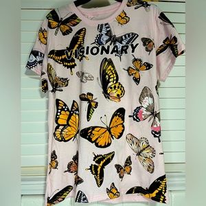 Fresh Laundry Pink Medium Visionary Tee. Butterfly monarch tshirt